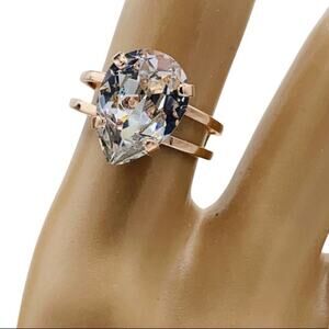 Size 5- 7 crystal rose modern gold small setting